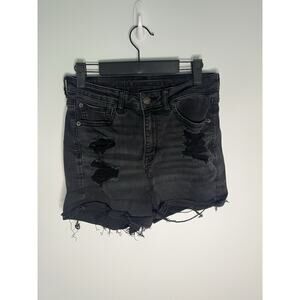 American Eagle Women's size 6 black distressed shorts ripped nexxt level stretch